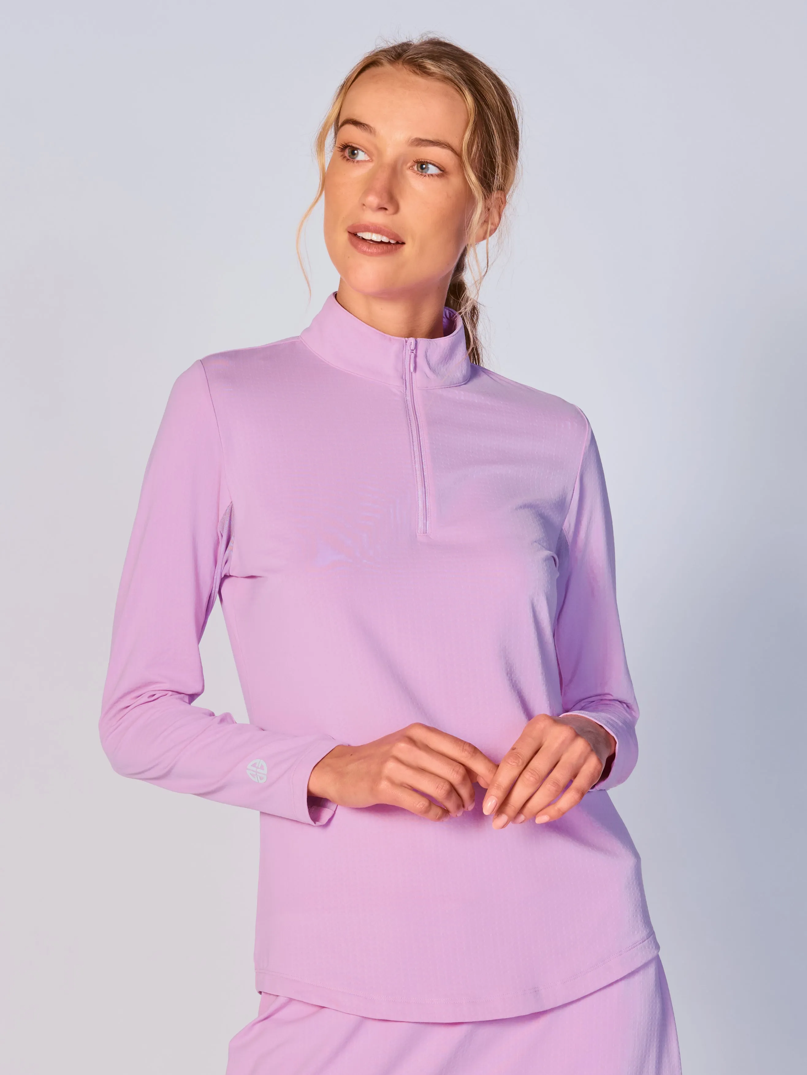 Quarter Zip Sun Protection Top In Lavender