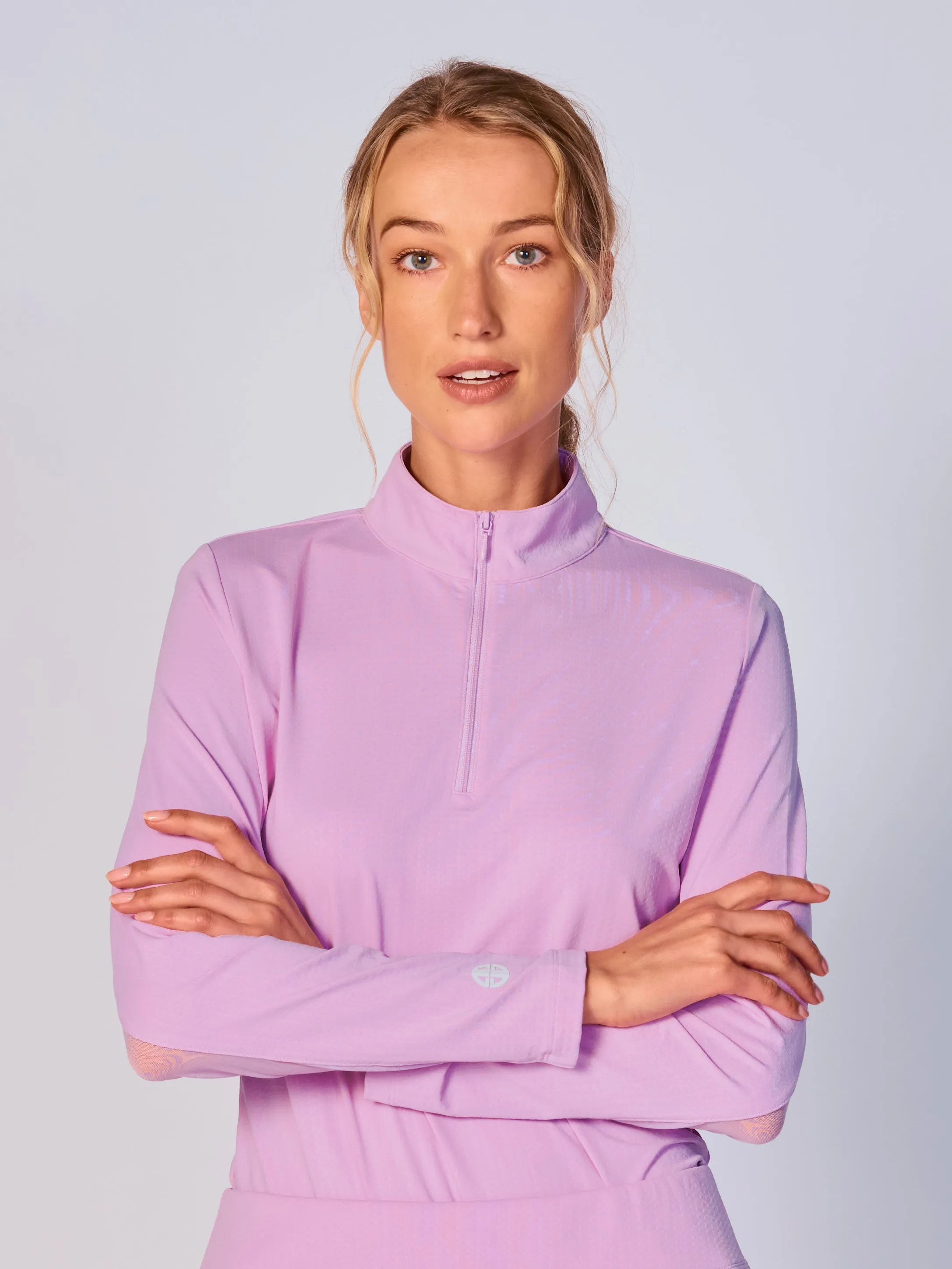 Quarter Zip Sun Protection Top In Lavender