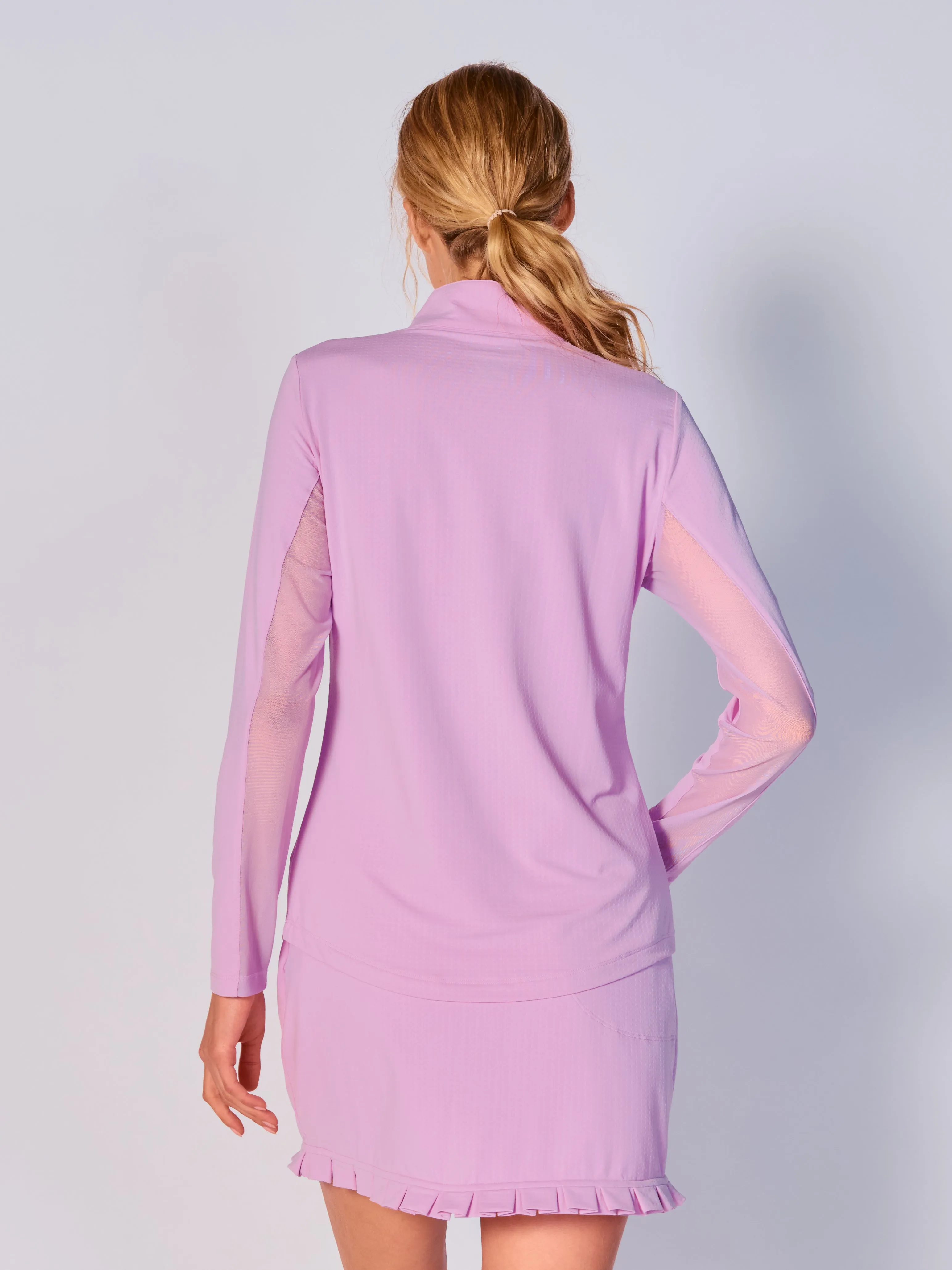 Quarter Zip Sun Protection Top In Lavender