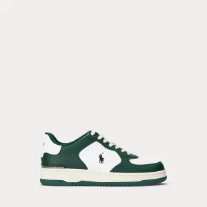 Ralph Lauren Masters Court Leather Trainer | Green/White