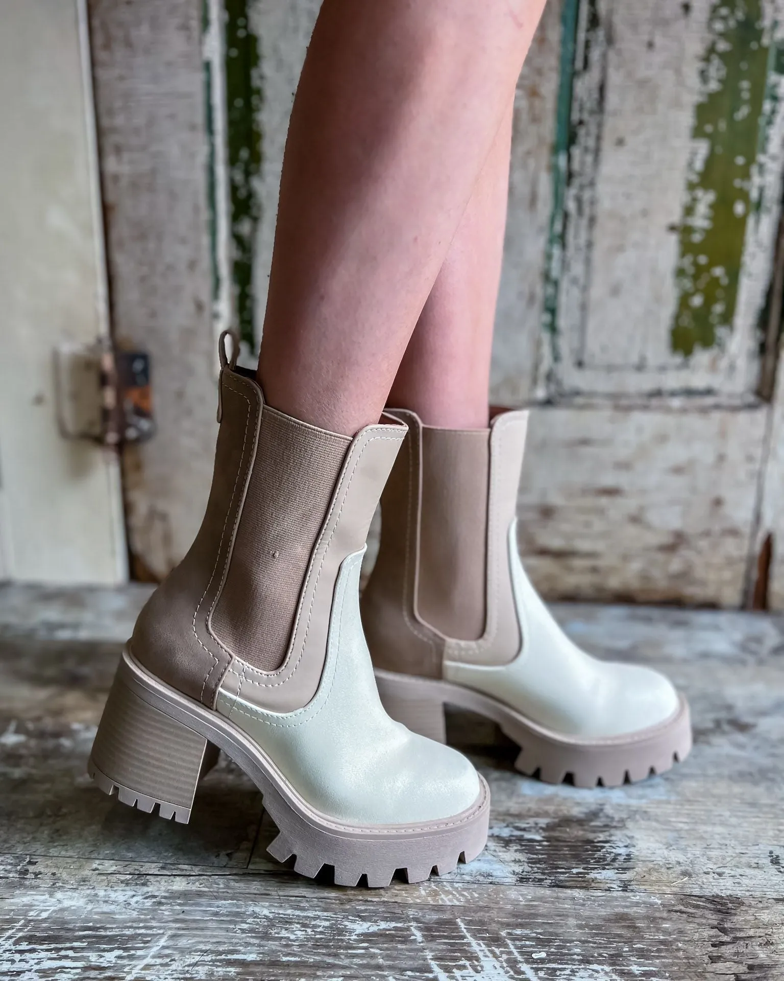 Remi Beige Chunky Boots