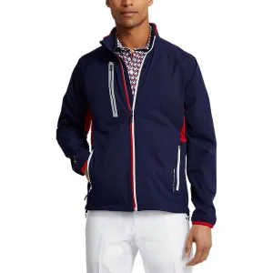 RLX Ralph Lauren Par Water-Resistance Windbreaker Golf Jacket - French Navy/Red