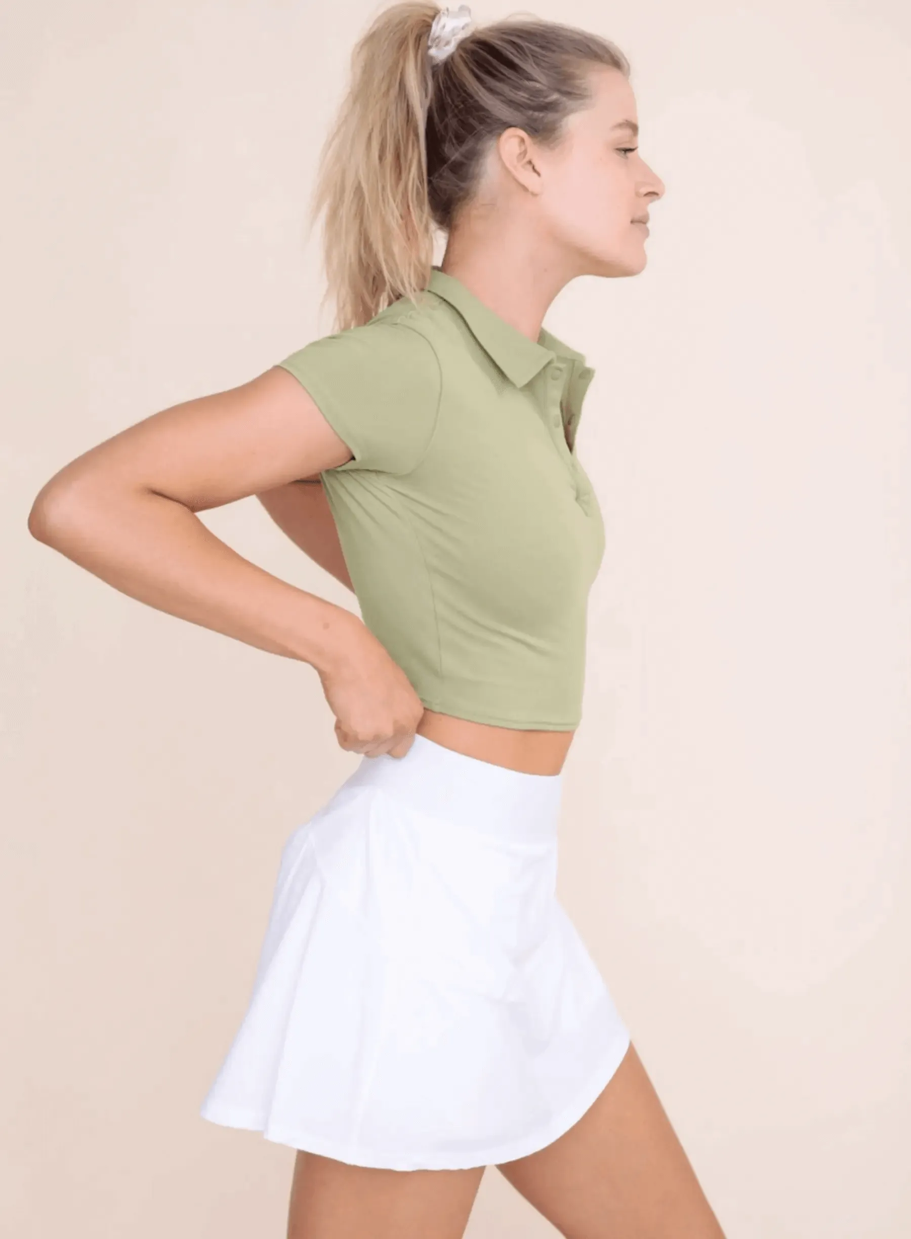 Short Sleeve Cropped Polo