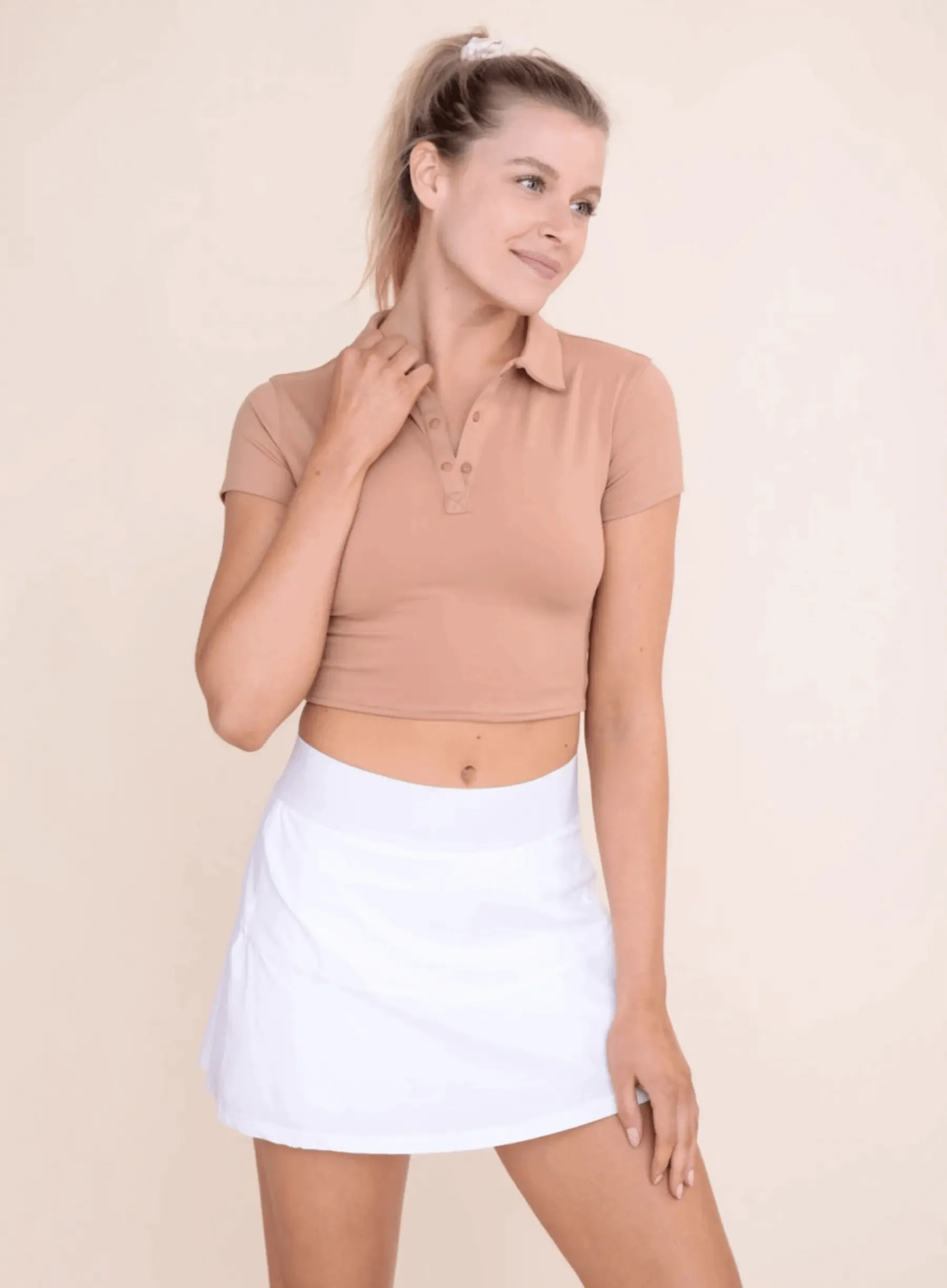 Short Sleeve Cropped Polo