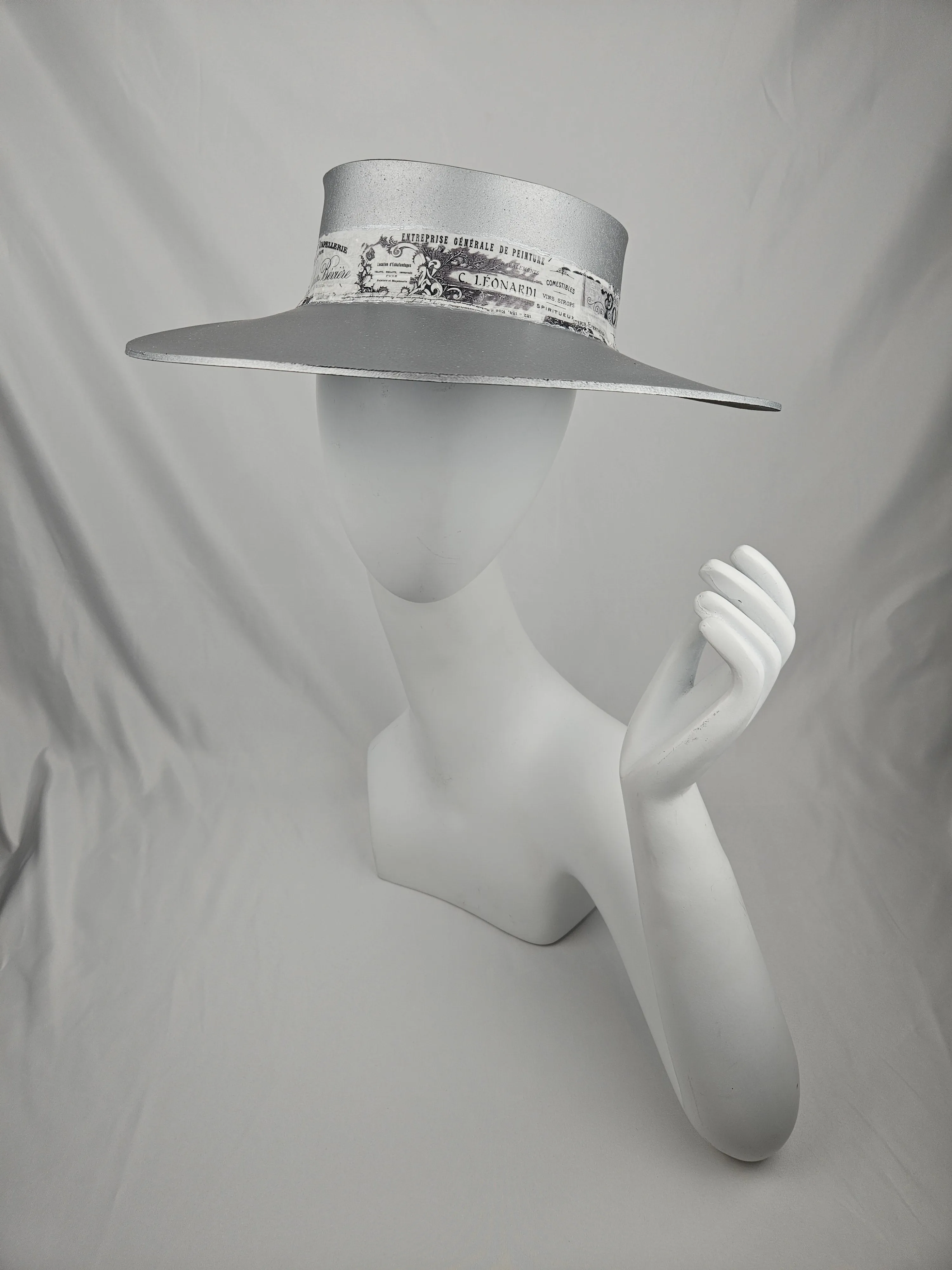 Silver "LadyEVA" Visor Hat with French Themed Band