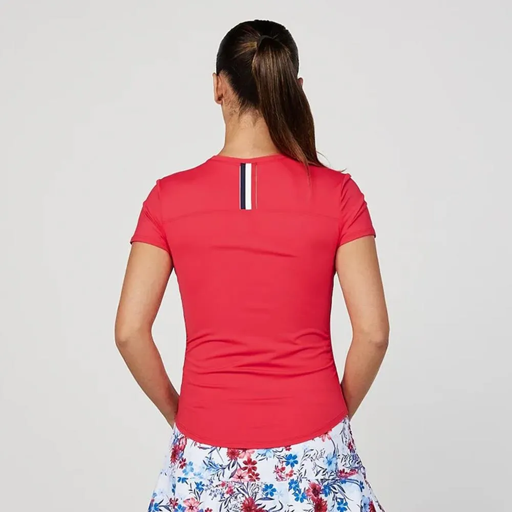 Sofibella Women's Wild Flowers Short Sleeve - Berry Red