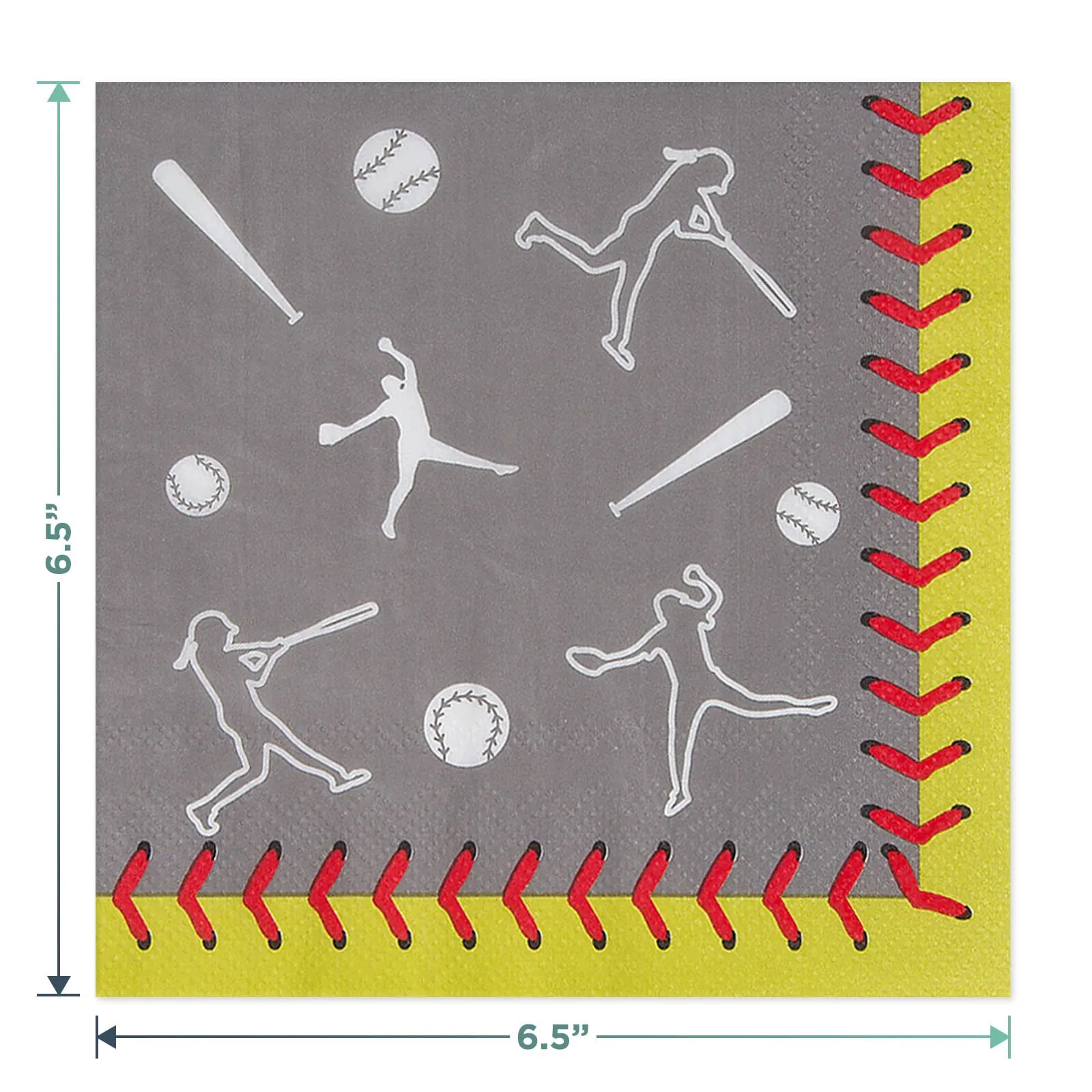 Softball Party Supplies Sports Team Paper Dessert Plates and Beverage Napkins (Serves 16)