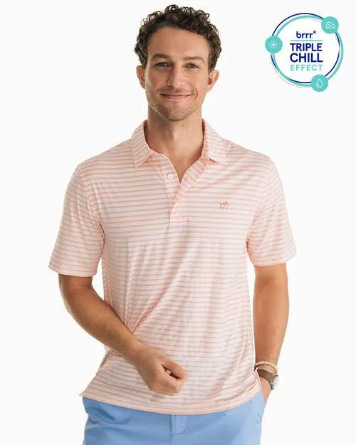 Southern Tide Men's BRRR Driver Performance Polo/Papaya Punch