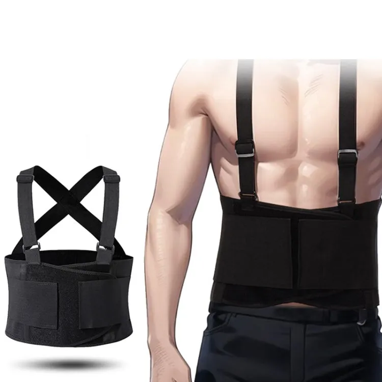 Sports Back Support Belt Waist Pain Protection Belt with Suspender Strap for Heavy Lifting, Size: XXXL