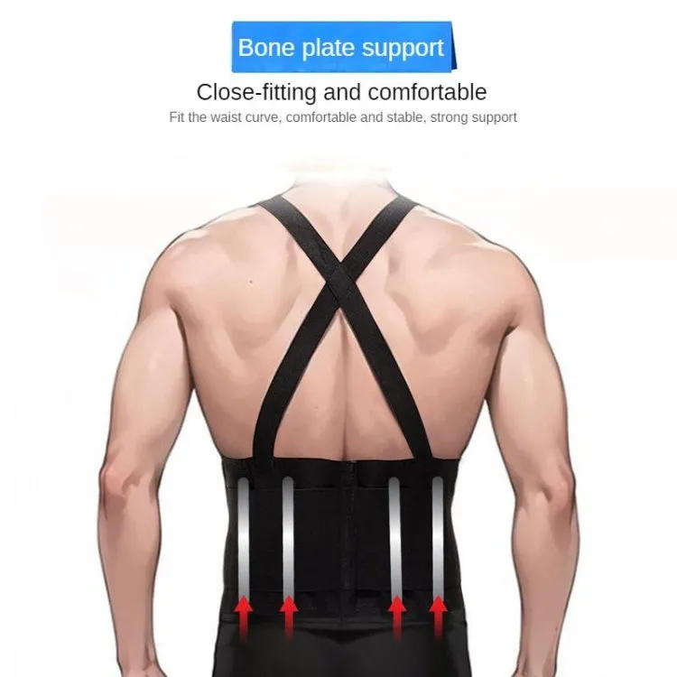 Sports Back Support Belt Waist Pain Protection Belt with Suspender Strap for Heavy Lifting, Size: XXXL