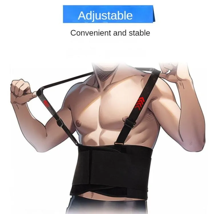 Sports Back Support Belt Waist Pain Protection Belt with Suspender Strap for Heavy Lifting, Size: XXXL