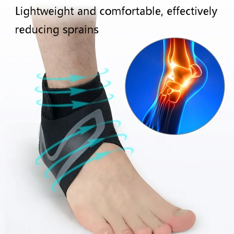 Sports Compression Anti-Sprain Ankle Guard Outdoor Basketball Football Climbing Protective Gear, Specification: M, Left Foot (Black Blue)