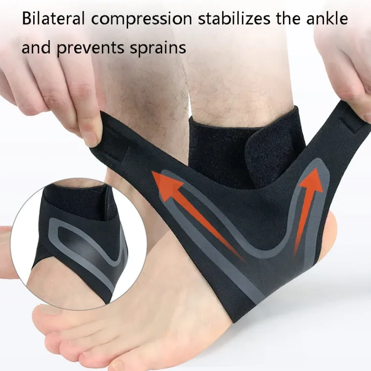 Sports Compression Anti-Sprain Ankle Guard Outdoor Basketball Football Climbing Protective Gear, Specification: M, Right Foot  (Black Red)