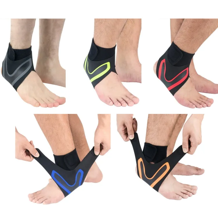 Sports Compression Anti-Sprain Ankle Guard Outdoor Basketball Football Climbing Protective Gear, Specification: M, Right Foot  (Black Red)