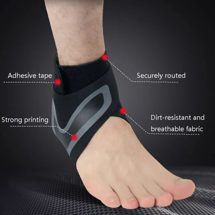 Sports Compression Anti-Sprain Ankle Guard Outdoor Basketball Football Climbing Protective Gear, Specification: M, Right Foot  (Black Red)