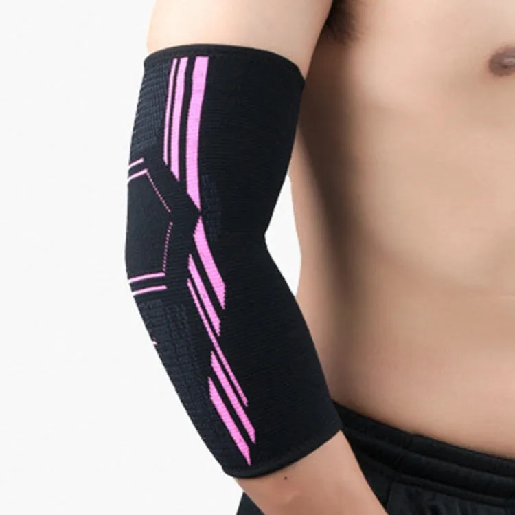 Sports Elbow Pads Breathable Pressurized Arm Guards Basketball Tennis Badminton Elbow Protectors, Size:  XL  (Black Pink)