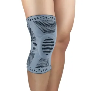 Sports Knee Pads Anti-Collision Support Compression Keep Warm Leg Sleeve Knitting Basketball Running Cycling Protective Gear, Size: L(Gray)