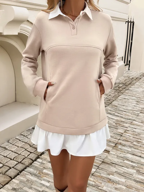 Sporty Polo Neck Mini Dress