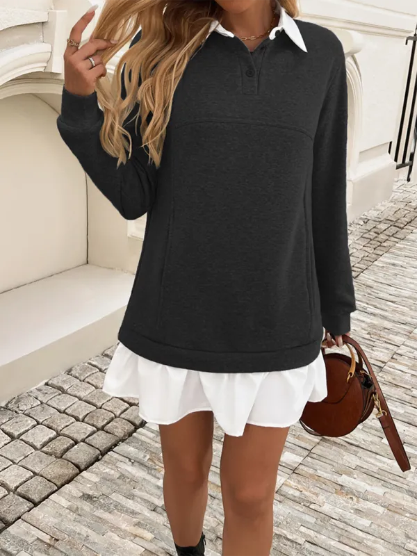 Sporty Polo Neck Mini Dress