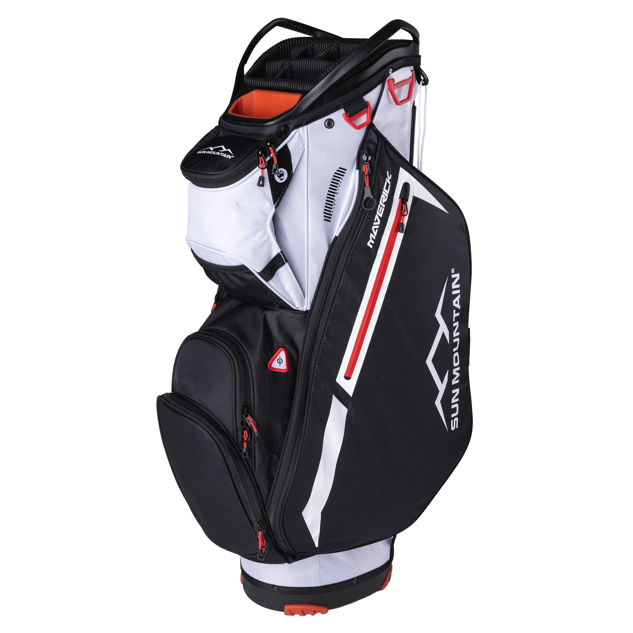 Sun Mountain Maverick Cart Bag - White/ Black/ Rush Red