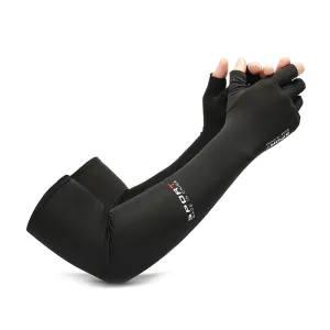 Sun Protection Five Finger Ice Sleeve Female Lengthened Outdoor Riding Viscose Fiber Sun-Protection Oversleeves