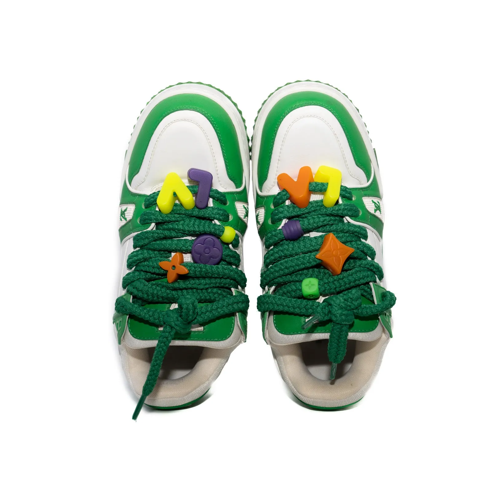 Trainer Maxi Sneakers Leather Green/White Size 5