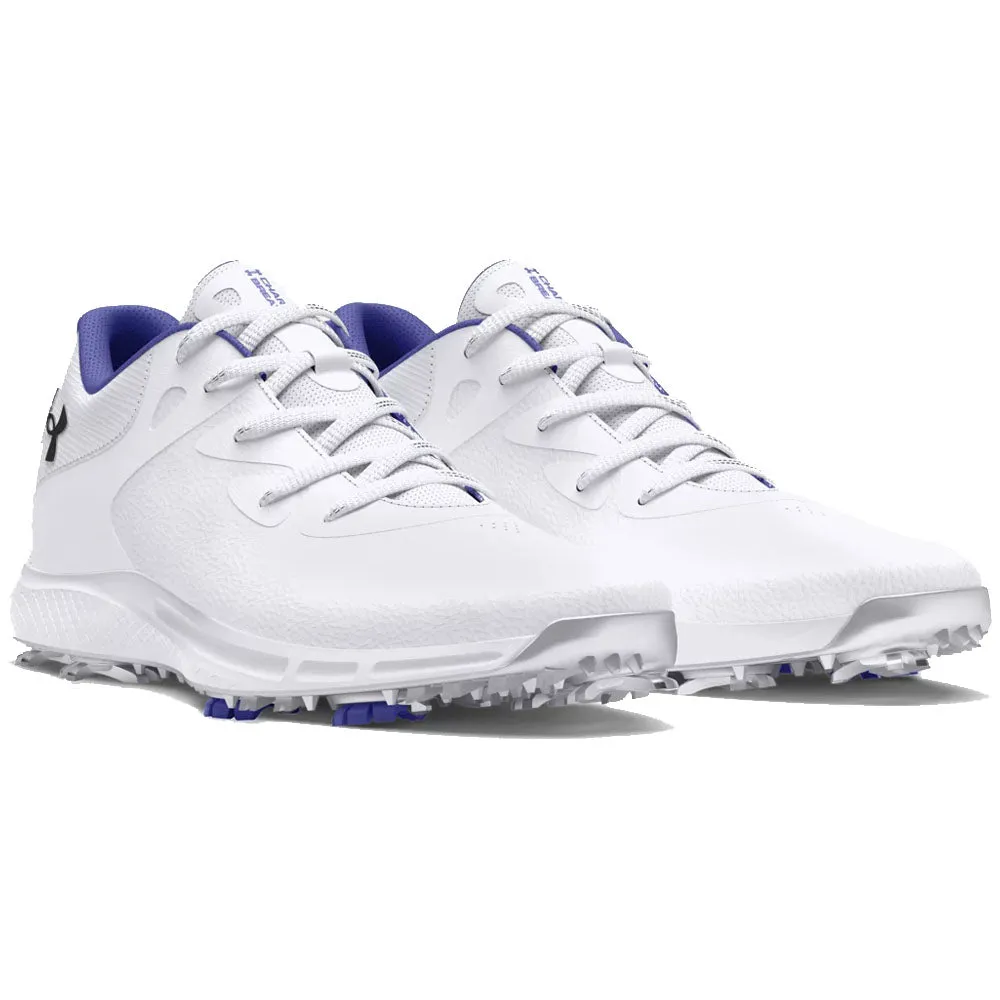 Under Armour Charged Breathe 2 Spiked Ladies Waterproof Shoes - White/Starlight/Metallic Silver