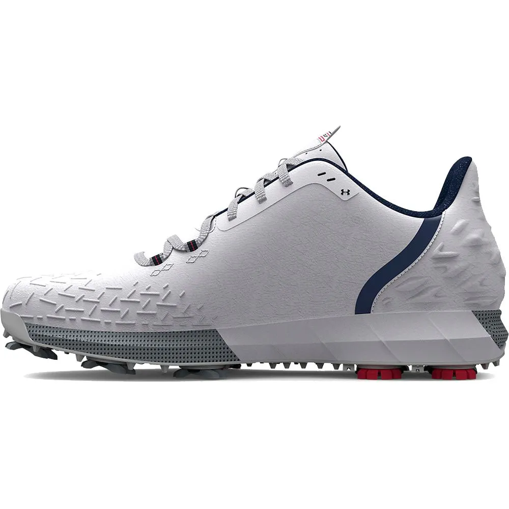 Under Armour HOVR Drive 2 Waterproof Spiked Shoes - White/Metallic