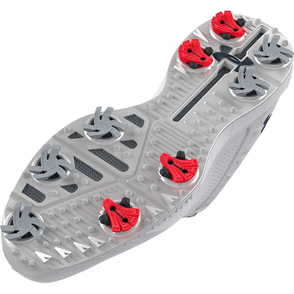 Under Armour HOVR Drive 2 Waterproof Spiked Shoes - White/Metallic