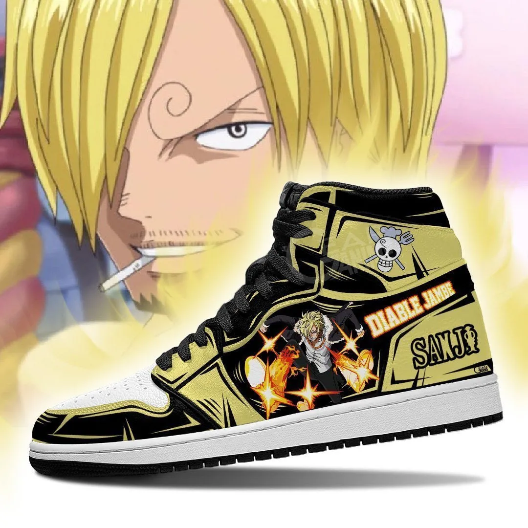 Vinsmoke Sanji Sneakers Diable Jambe Custom Anime OP Shoes