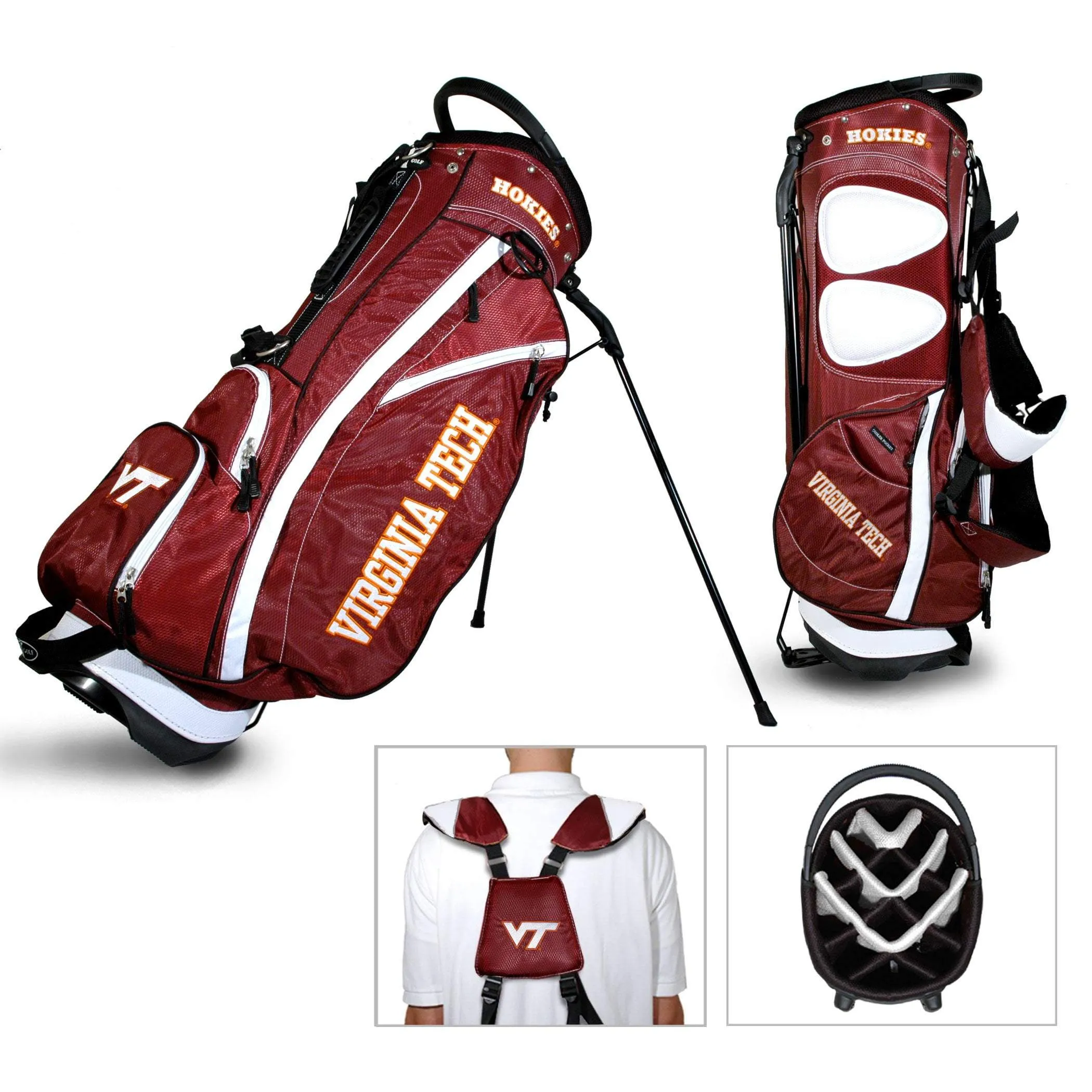 Virginia Tech Hokies Team Golf Fairway Light 14-Way Top Golf Club Stand Bag