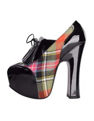 Vivienne Westwood Patent Leather & Bruce of Kinnaird Tartan Plaid Kiltie Elevated 'Golf' Shoes