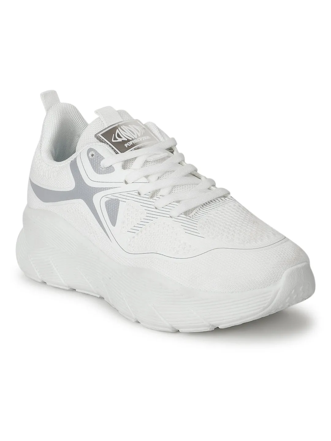 White Mesh Lace-Up Sneakers (TC-RS3613-WHT)