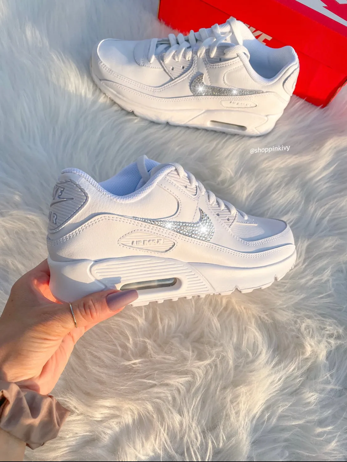 White Swarovski Nike Air Max 90