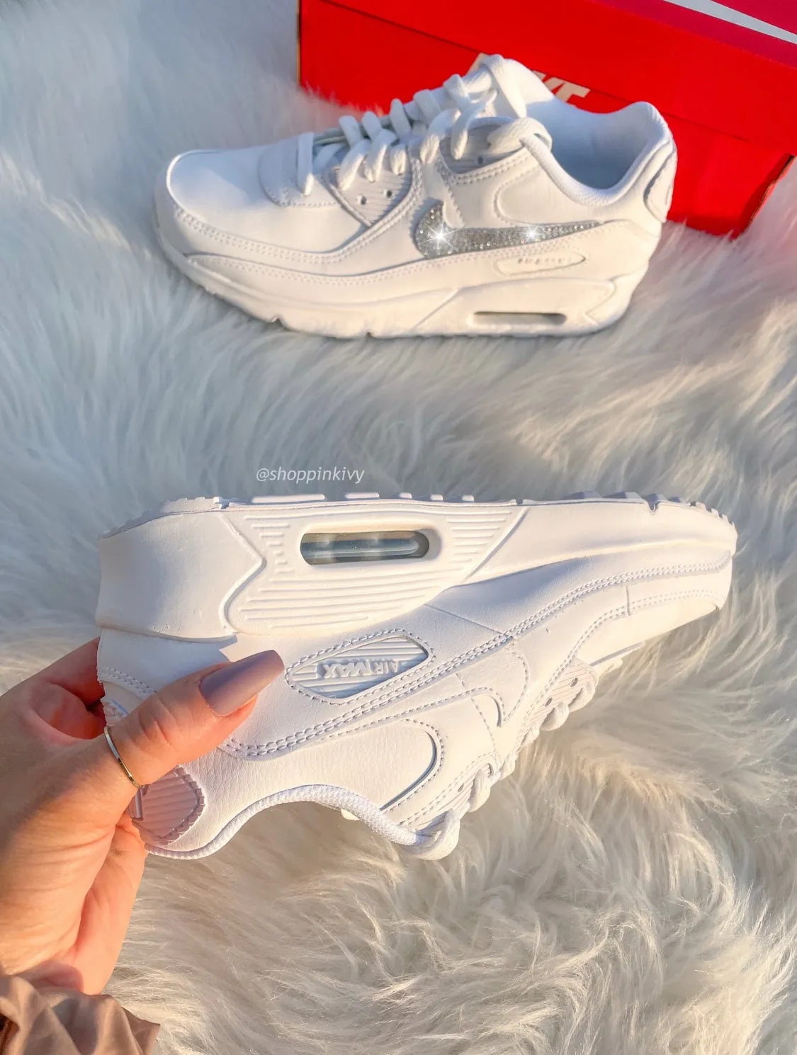 White Swarovski Nike Air Max 90