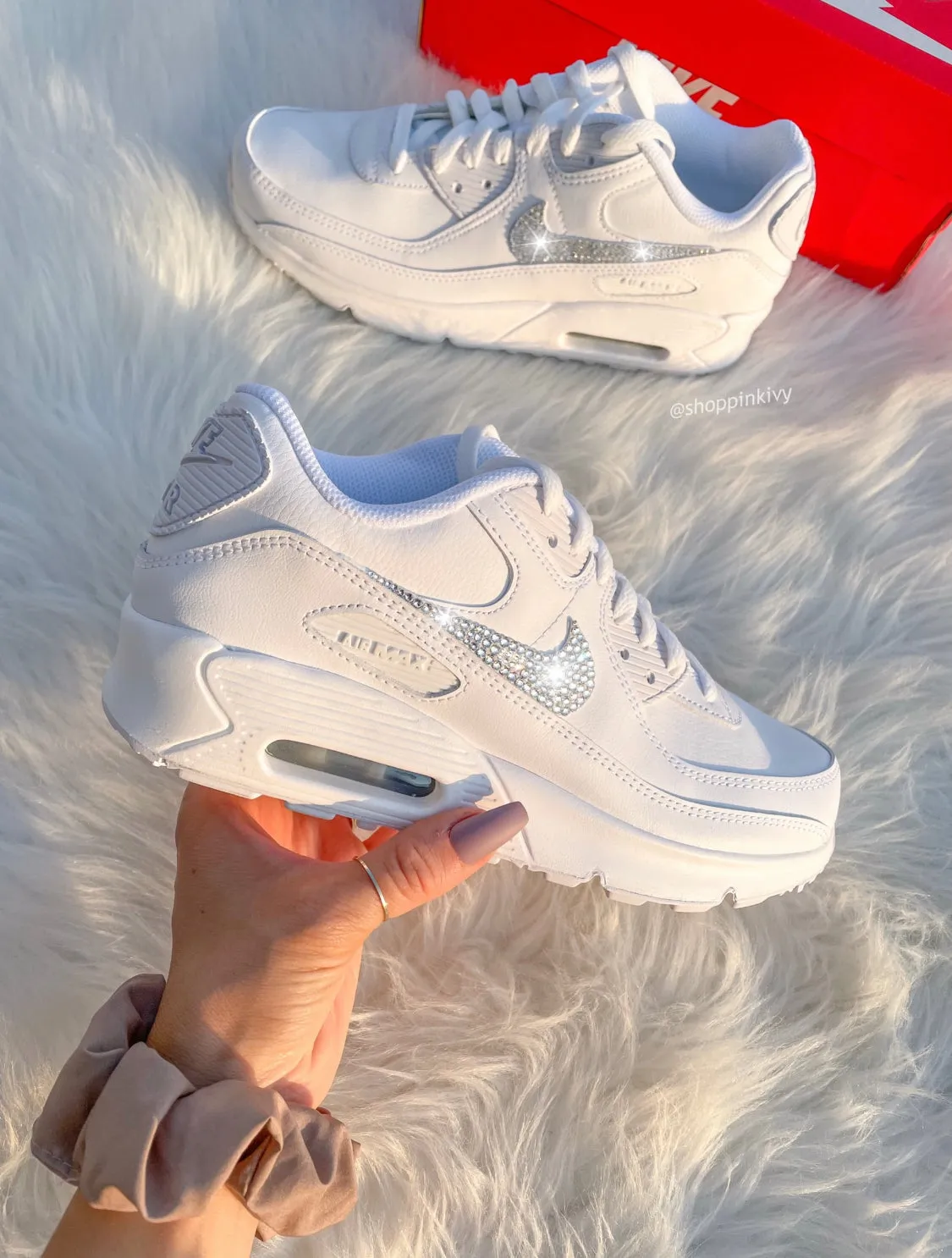 White Swarovski Nike Air Max 90