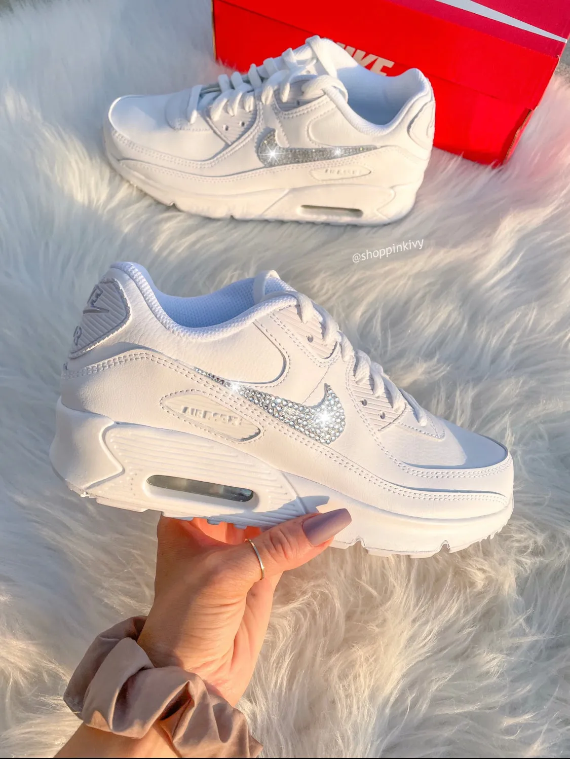 White Swarovski Nike Air Max 90