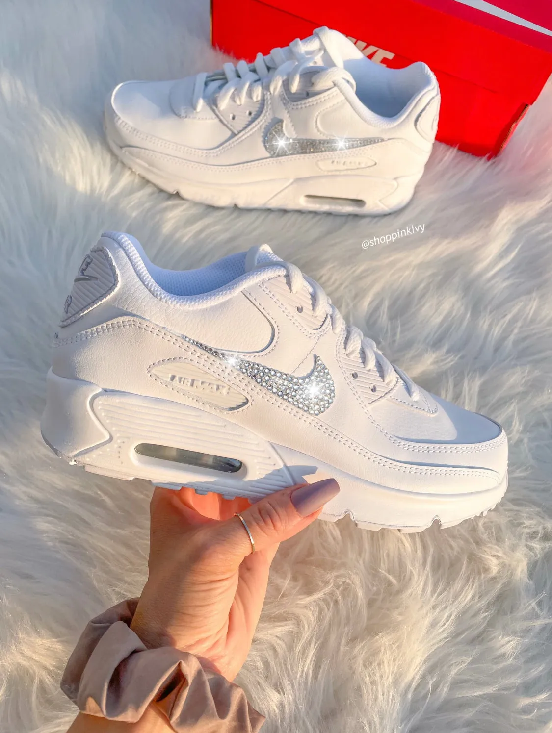 White Swarovski Nike Air Max 90