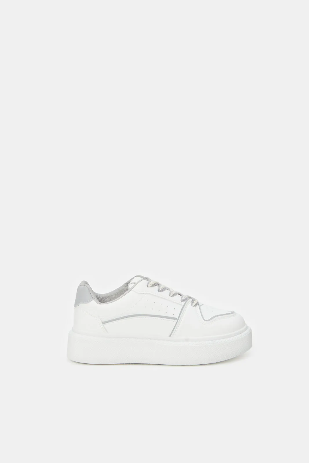 Women White And Grey Court Sneaker