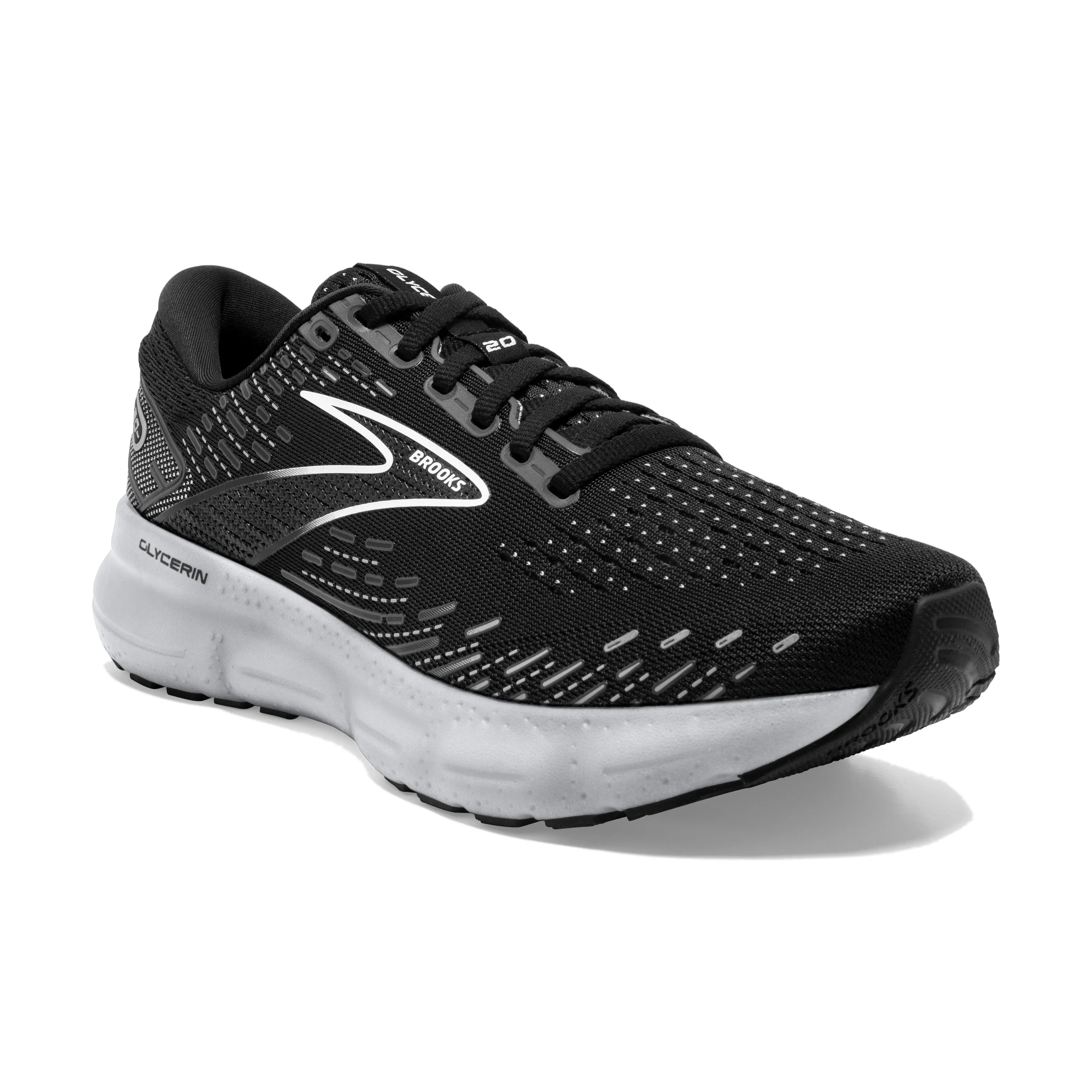 Women's Brooks Glycerin 20 Color: Black/White/Alloy