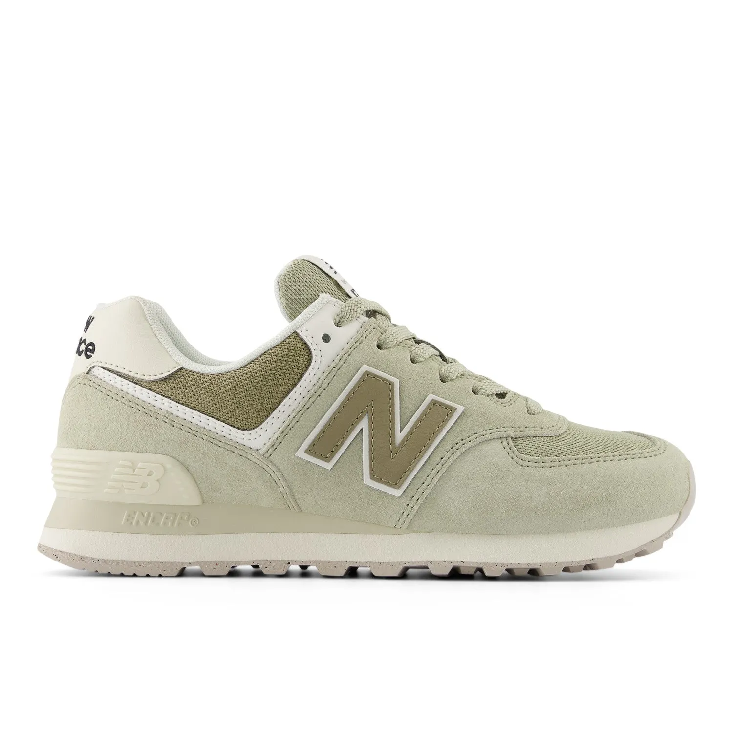 Women's New Balance 574 Core Color: Olivine with Dark Stoneware