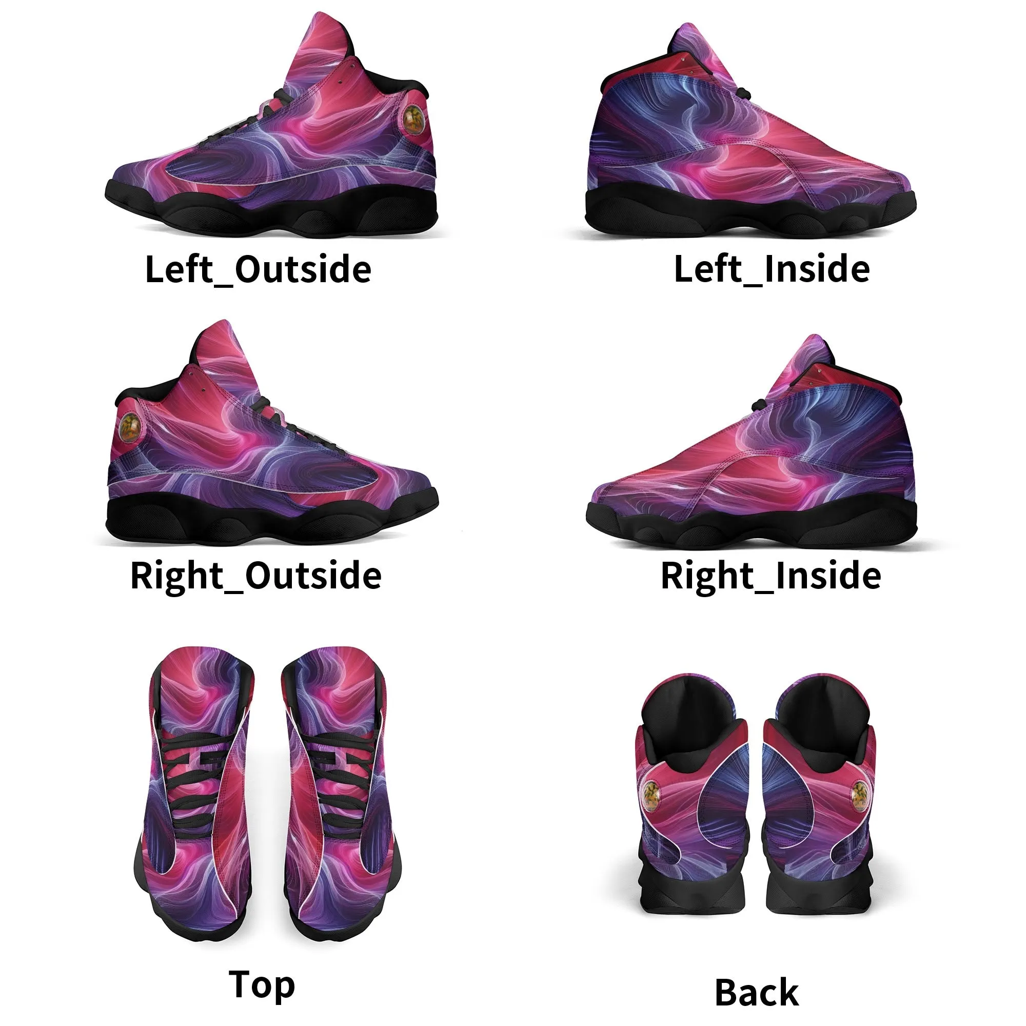 Womens Purple Swirl PU Leather Athletic Shoes